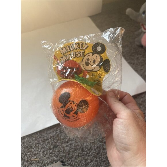 Vtg 60s 70s Walt Disney Mickey Mouse Orange Sipper Cup Original Card NIP Rare - Picture 5 of 5